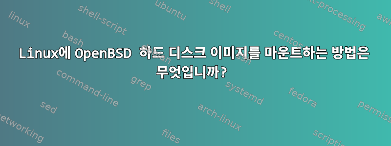 Linux에 OpenBSD 하드 디스크 이미지를 마운트하는 방법은 무엇입니까?