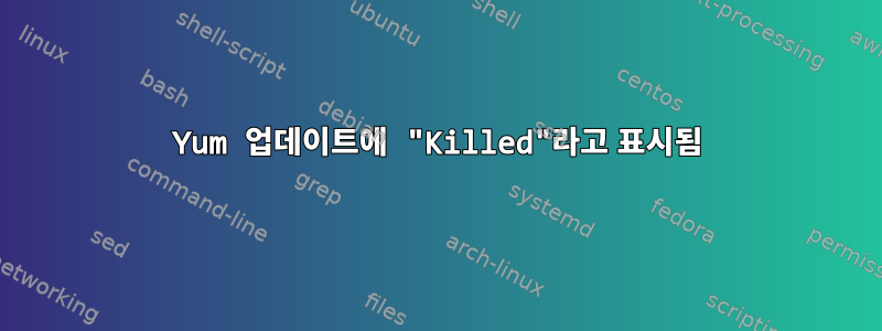 Yum 업데이트에 "Killed"라고 표시됨