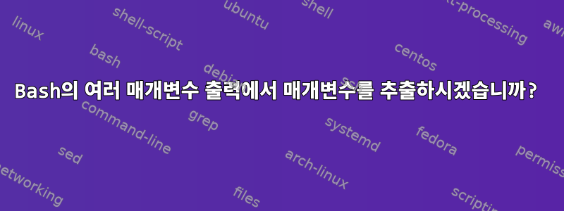 Bash의 여러 매개변수 출력에서 ​​매개변수를 추출하시겠습니까?