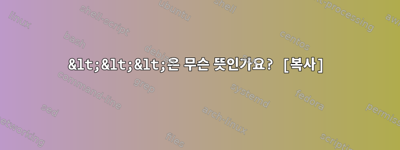 &lt;&lt;&lt;은 무슨 뜻인가요? [복사]