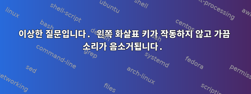 이상한 질문입니다. 왼쪽 화살표 키가 작동하지 않고 가끔 소리가 음소거됩니다.