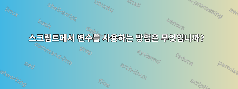 스크립트에서 변수를 사용하는 방법은 무엇입니까?