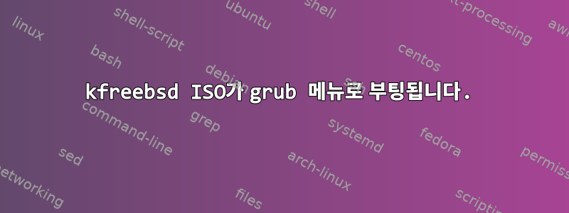 kfreebsd ISO가 grub 메뉴로 부팅됩니다.