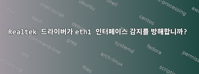 Realtek 드라이버가 eth1 인터페이스 감지를 방해합니까?