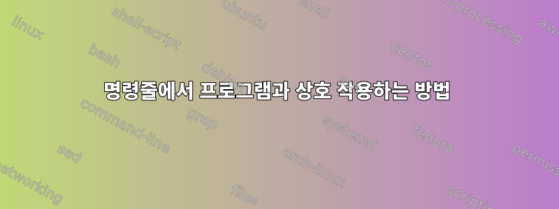 명령줄에서 프로그램과 상호 작용하는 방법