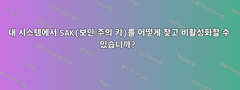 내 시스템에서 SAK(보안 주의 키)를 어떻게 찾고 비활성화할 수 있습니까?