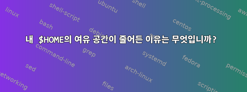 내 $HOME의 여유 공간이 줄어든 이유는 무엇입니까?