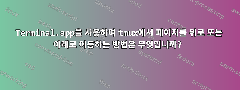 Terminal.app을 사용하여 tmux에서 페이지를 위로 또는 아래로 이동하는 방법은 무엇입니까?