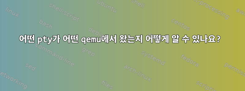 어떤 pty가 어떤 qemu에서 왔는지 어떻게 알 수 있나요?