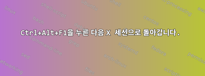 Ctrl+Alt+F1을 누른 다음 X 세션으로 돌아갑니다.