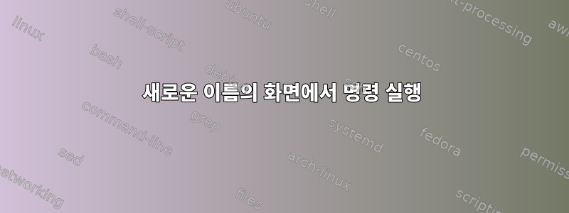 새로운 이름의 화면에서 명령 실행