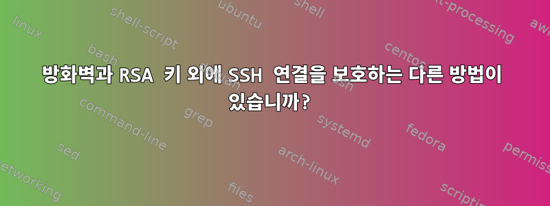 방화벽과 RSA 키 외에 SSH 연결을 보호하는 다른 방법이 있습니까?