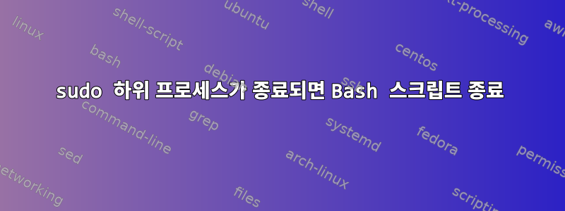 sudo 하위 프로세스가 종료되면 Bash 스크립트 종료