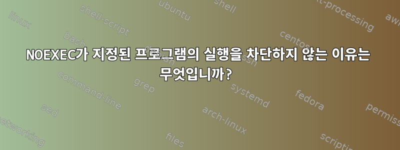 NOEXEC가 지정된 프로그램의 실행을 차단하지 않는 이유는 무엇입니까?