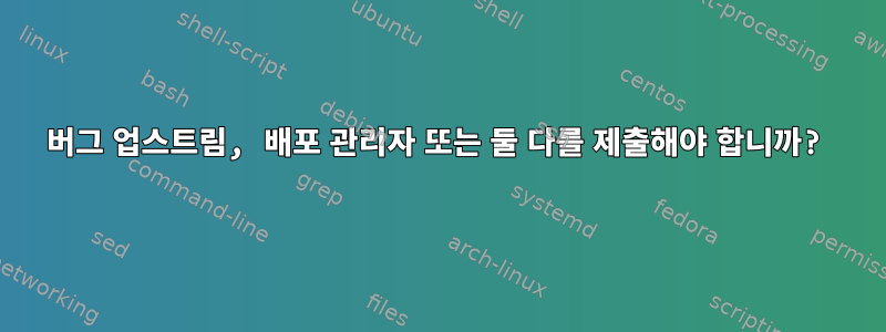 버그 업스트림, 배포 관리자 또는 둘 다를 제출해야 합니까?