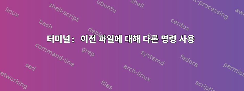 터미널: 이전 파일에 대해 다른 명령 사용