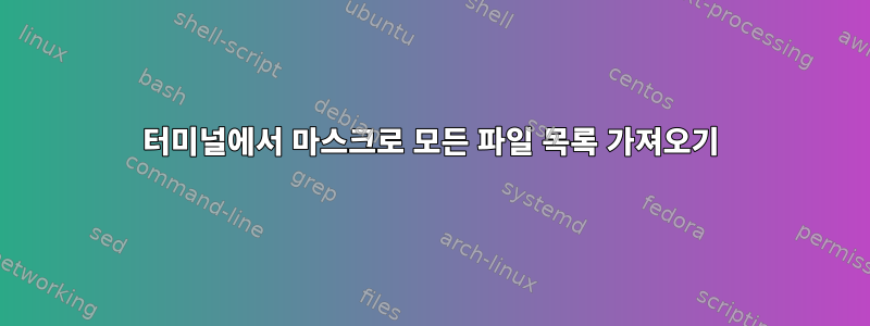 터미널에서 마스크로 모든 파일 목록 가져오기