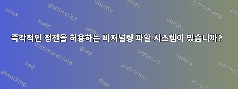 즉각적인 정전을 허용하는 비저널링 파일 시스템이 있습니까?