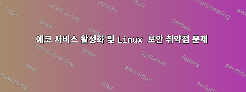 에코 서비스 활성화 및 Linux 보안 취약점 문제