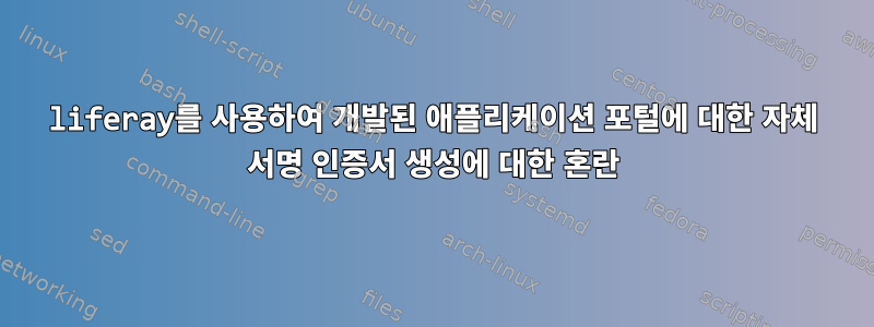 liferay를 사용하여 개발된 애플리케이션 포털에 대한 자체 서명 인증서 생성에 대한 혼란