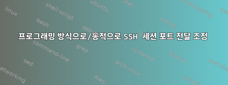 프로그래밍 방식으로/동적으로 SSH 세션 포트 전달 조정