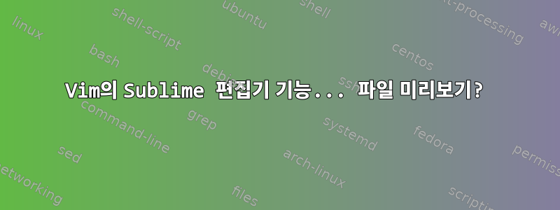 Vim의 Sublime 편집기 기능... 파일 미리보기?