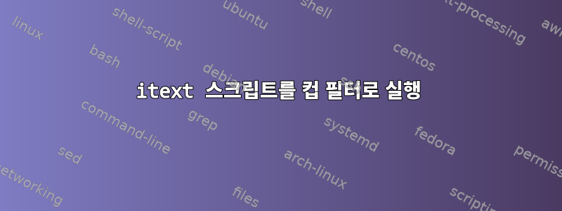 itext 스크립트를 컵 필터로 실행