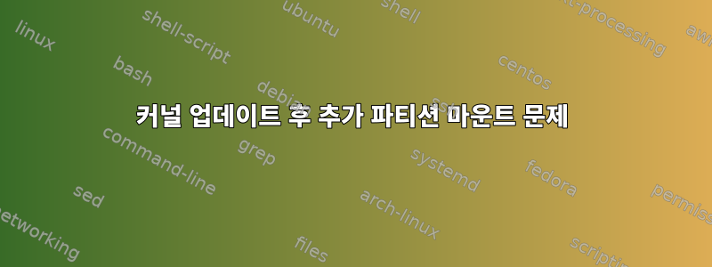 커널 업데이트 후 추가 파티션 마운트 문제