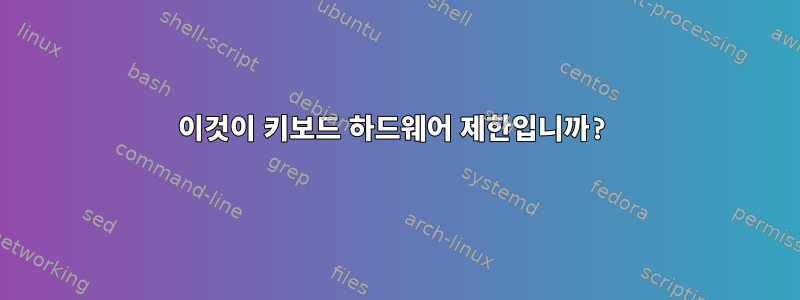 이것이 키보드 하드웨어 제한입니까?