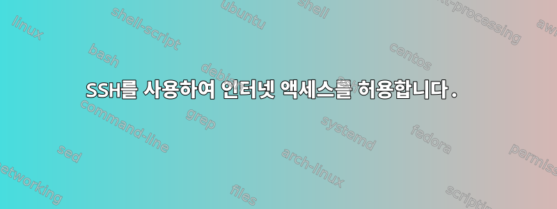 SSH를 사용하여 인터넷 액세스를 허용합니다.