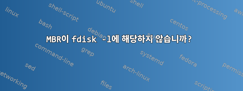 MBR이 fdisk -l에 해당하지 않습니까?