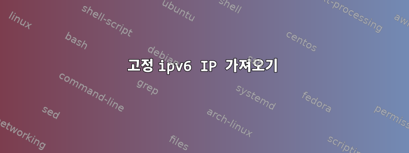 고정 ipv6 IP 가져오기