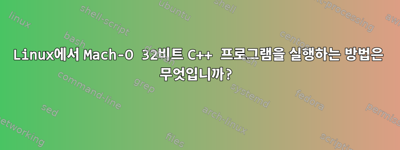 Linux에서 Mach-O 32비트 C++ 프로그램을 실행하는 방법은 무엇입니까?