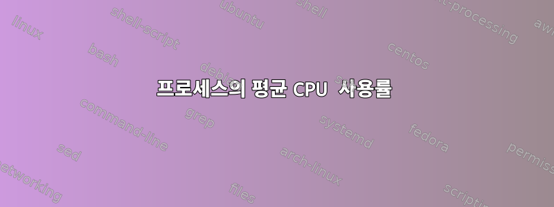 프로세스의 평균 CPU 사용률