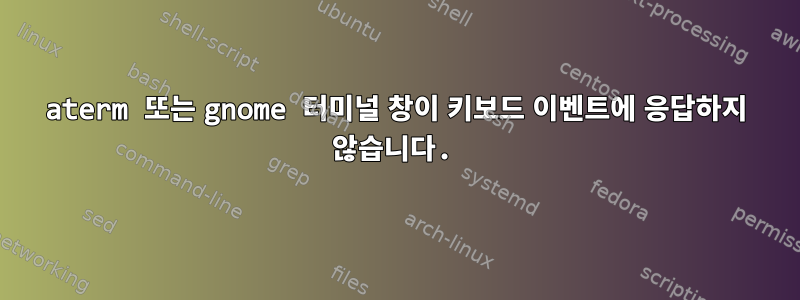 aterm 또는 gnome 터미널 창이 키보드 이벤트에 응답하지 않습니다.