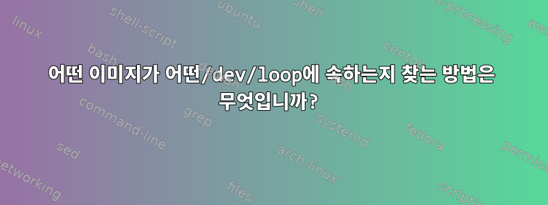 어떤 이미지가 어떤/dev/loop에 속하는지 찾는 방법은 무엇입니까?