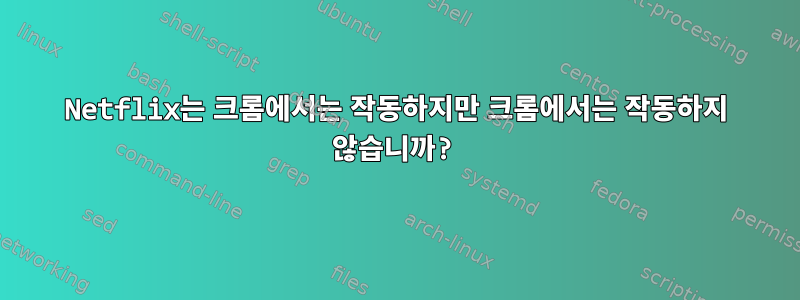 Netflix는 크롬에서는 작동하지만 크롬에서는 작동하지 않습니까?