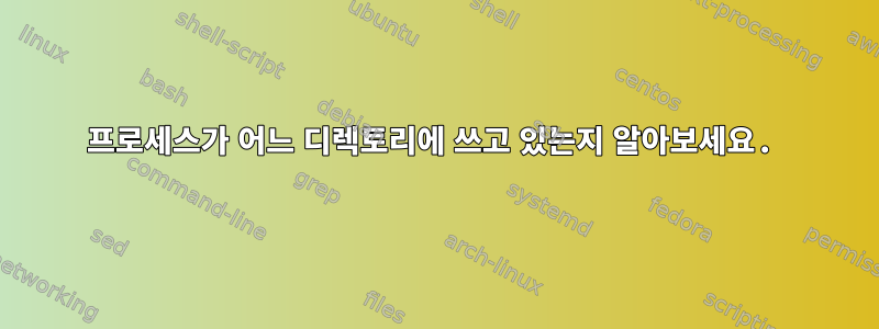 프로세스가 어느 디렉토리에 쓰고 있는지 알아보세요.