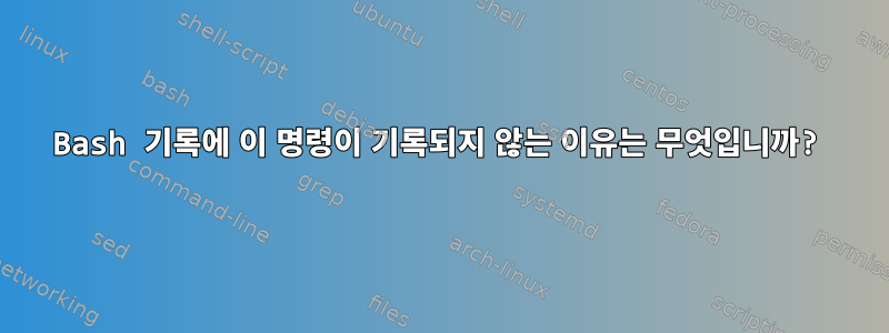 Bash 기록에 이 명령이 기록되지 않는 이유는 무엇입니까?