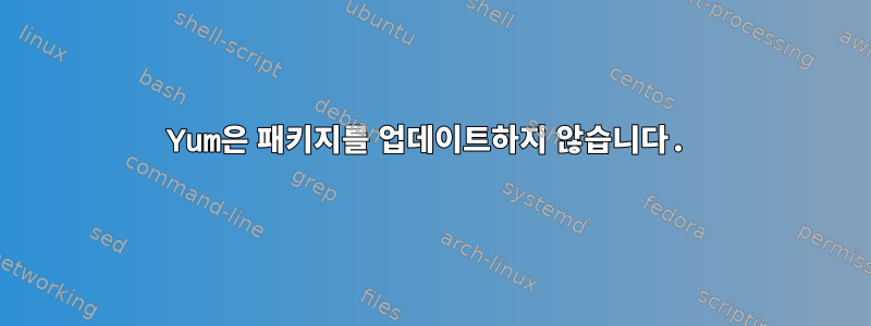 Yum은 패키지를 업데이트하지 않습니다.