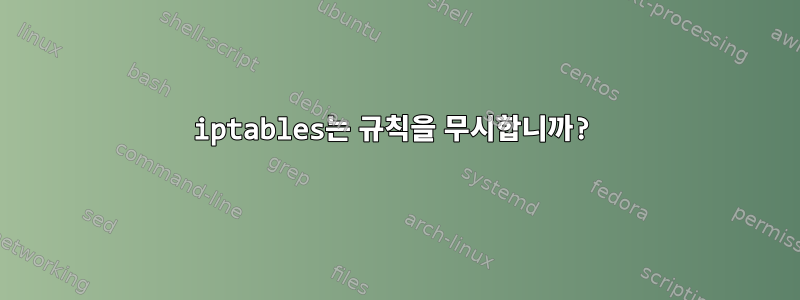 iptables는 규칙을 무시합니까?