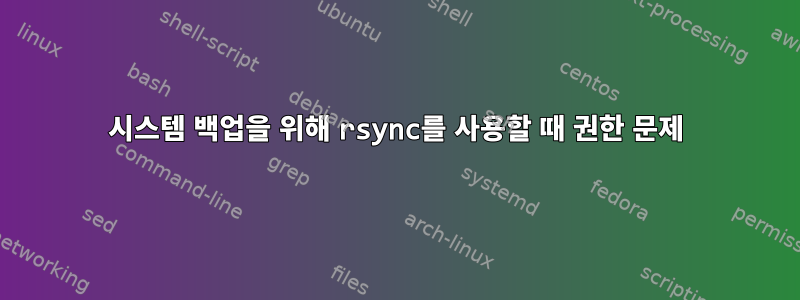 시스템 백업을 위해 rsync를 사용할 때 권한 문제