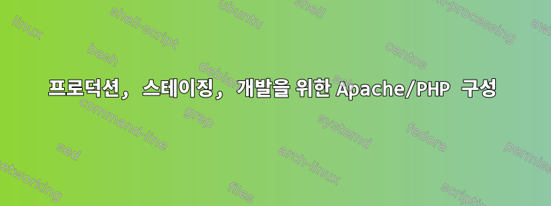 프로덕션, 스테이징, 개발을 위한 Apache/PHP 구성