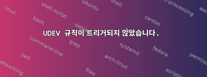 UDEV 규칙이 트리거되지 않았습니다.