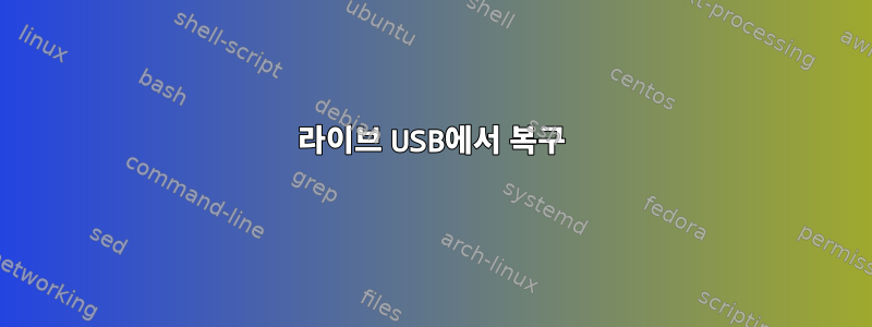 라이브 USB에서 복구