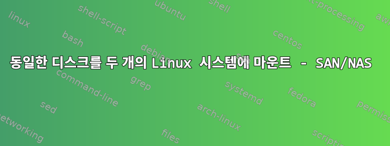 동일한 디스크를 두 개의 Linux 시스템에 마운트 - SAN/NAS