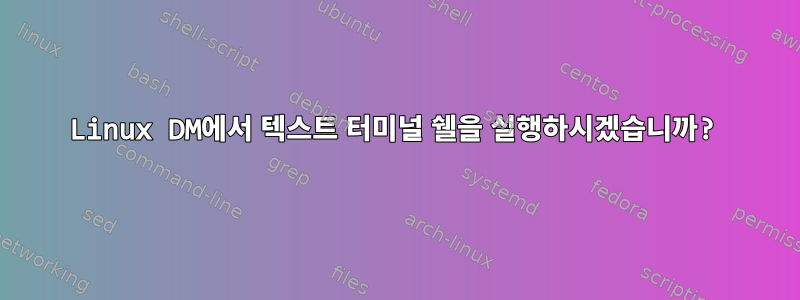 Linux DM에서 텍스트 터미널 쉘을 실행하시겠습니까?