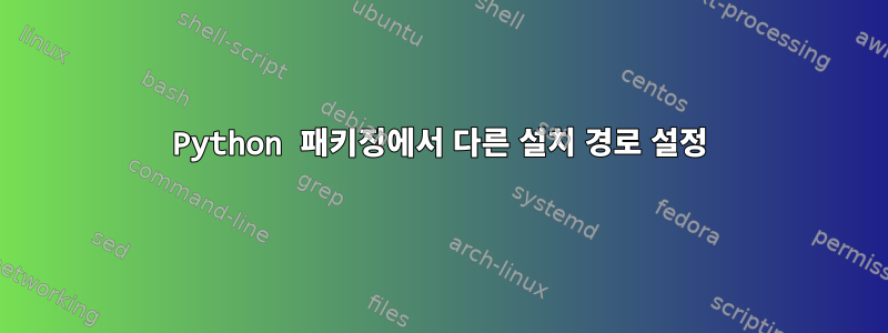 Python 패키징에서 다른 설치 경로 설정