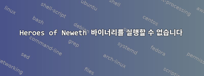 Heroes of Neweth 바이너리를 실행할 수 없습니다