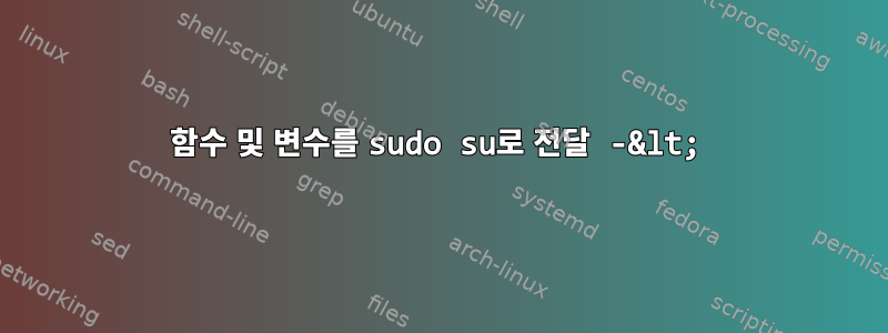 함수 및 변수를 sudo su로 전달 -&lt;